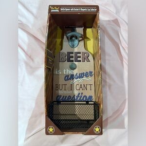 Boston Warehouse Plaid Bottle Opener with Magnetic Collector